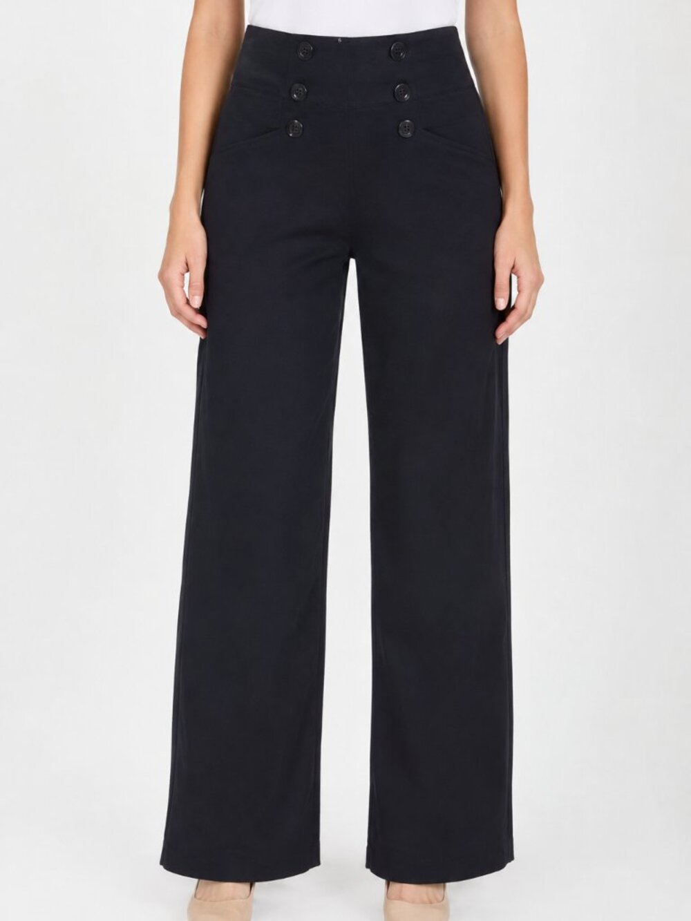 NWT Max Studio 'Seraphine' Black Wide Leg Trousers | Small
